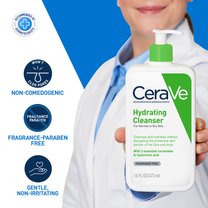 CeraVe Hydrating Cleanser Non-Foaming Face Wash for Dry Skin with Ceramides & Hyaluronic Acid