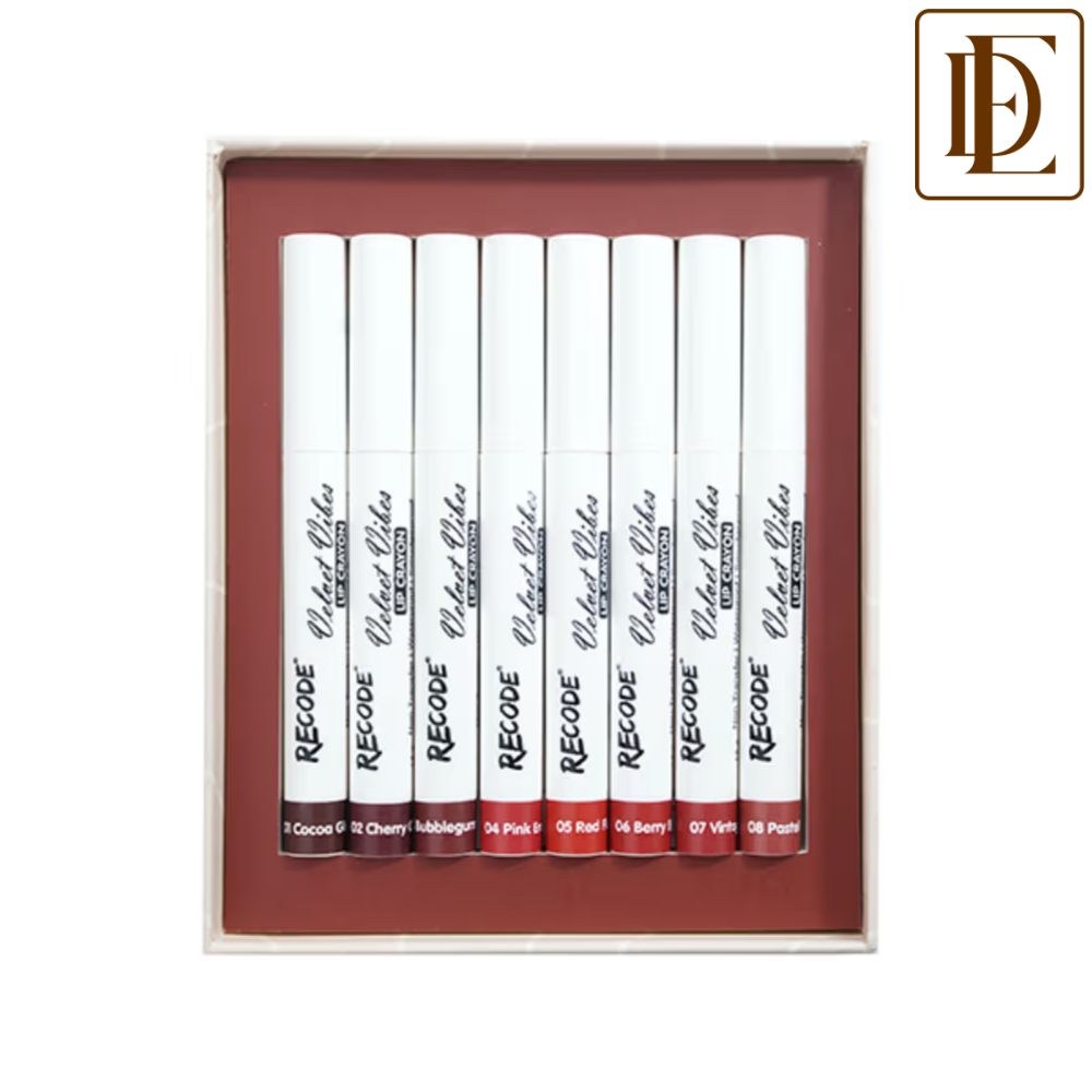 Recode Smudge-Proof And Waterproof Lip Crayon Set Of 8
