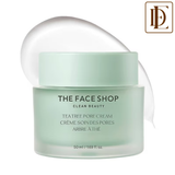 The Face Shop Tea Tree Pore Cream - Korean Moisturizer with AHA, Salicylic Acid (BHA) & PHA for Acne