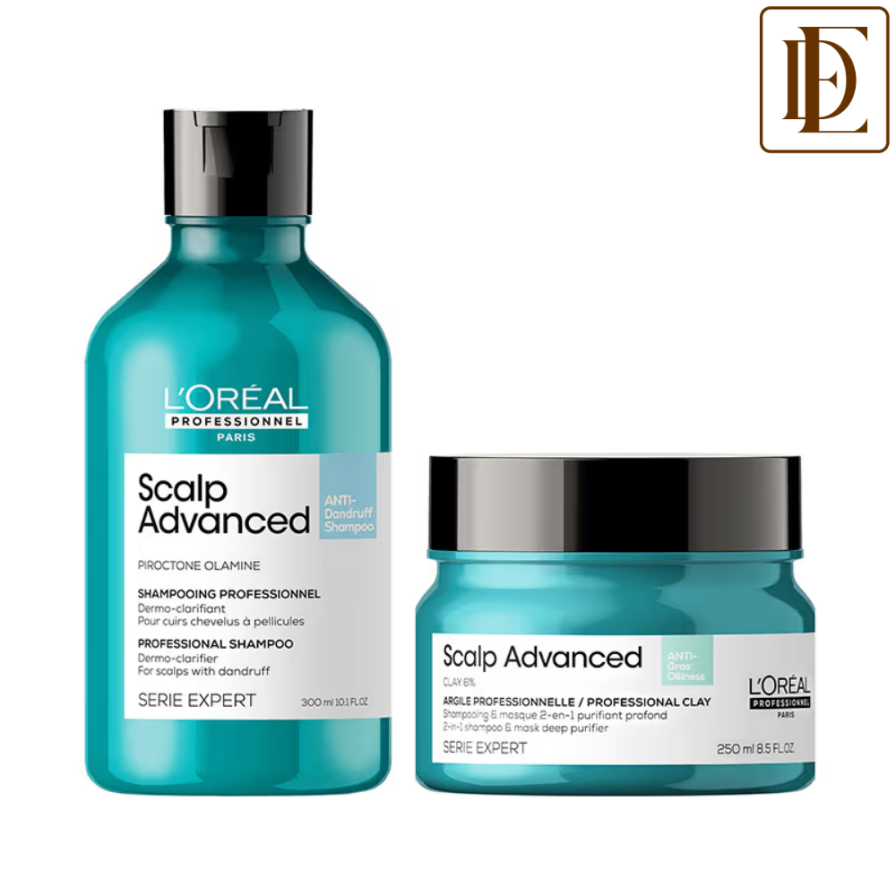 L'Oreal Professionnel Scalp Advanced Anti-Dandruff Shampoo+ Anti-Oiliness 2-In-1 Deep Purifier Clay