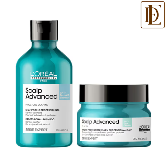 L'Oreal Professionnel Scalp Advanced Anti-Dandruff Shampoo+ Anti-Oiliness 2-In-1 Deep Purifier Clay