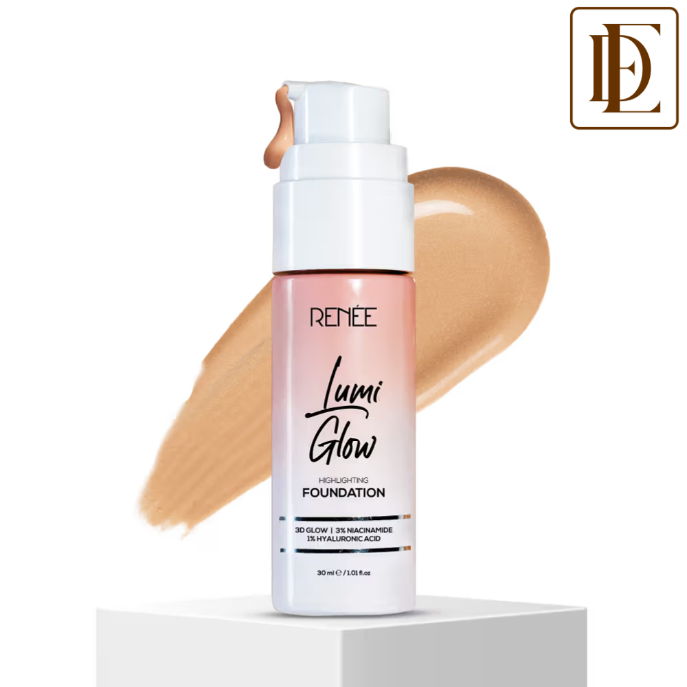 RENEE Lumi Glow Highlighting Liquid Foundation, Buildable Coverage with Dewy Finish