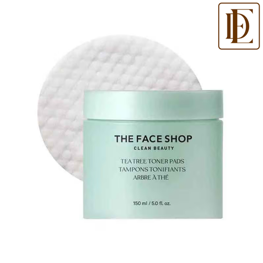 The Face Shop Tea Tree Korean Toner Pads with AHA, Salicylic Acid (BHA) & PHA for Acne & Oily Skin