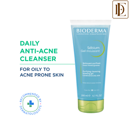 Bioderma Cleanser - Sebium Gel Moussant - Acne Defence Cleanser For Oily Acne Prone Skin