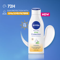 NIVEA Sunscreen lotion with SPF 15 & ALOEVERA- 5 in 1 COMPLETE CARE for 48H Moisturization