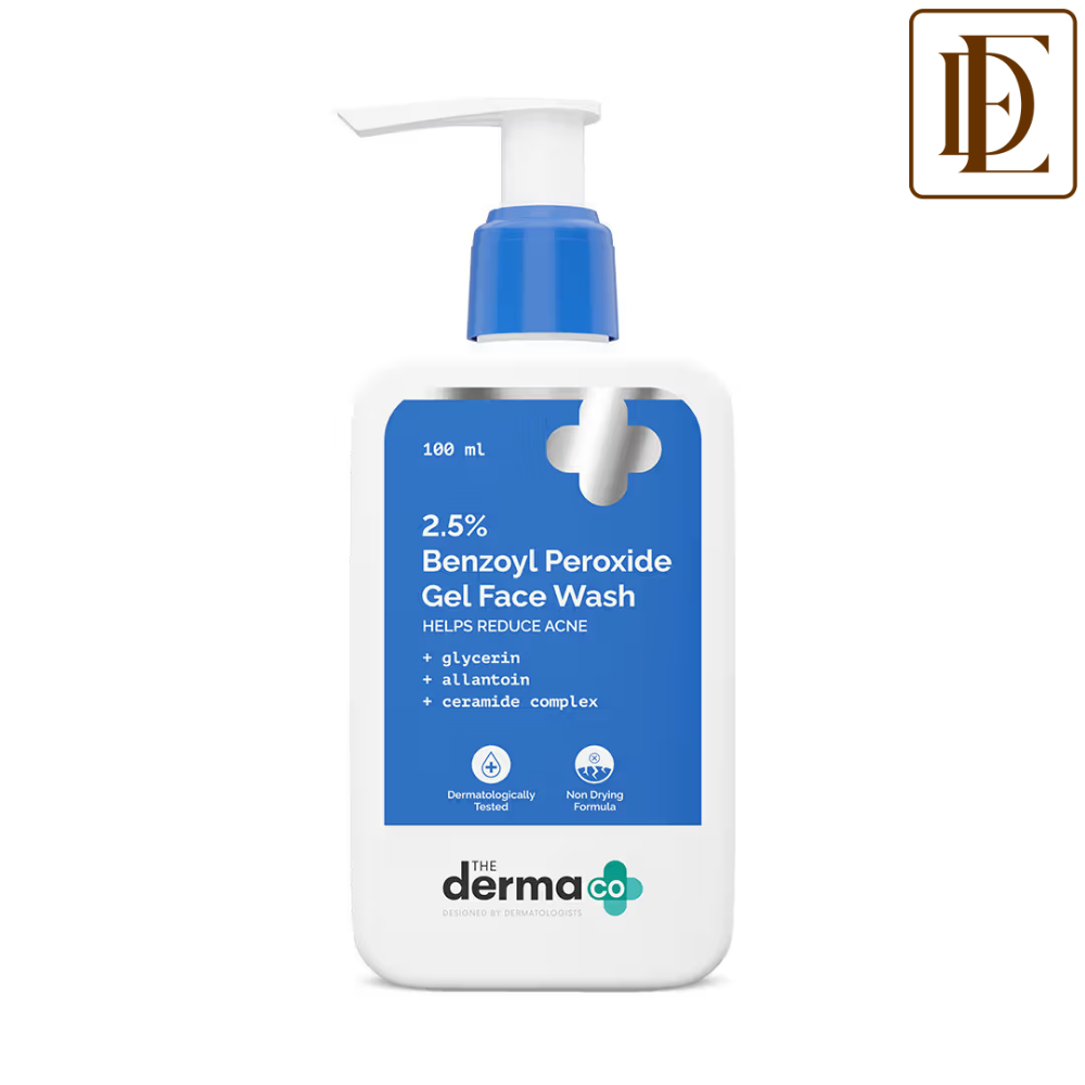 The Derma Co 2.5% Benzoyl Peroxide Gel Face Wash with Ceramides For Acne,Inflammation & Oily Skin