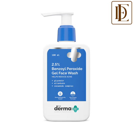 The Derma Co 2.5% Benzoyl Peroxide Gel Face Wash with Ceramides For Acne,Inflammation & Oily Skin
