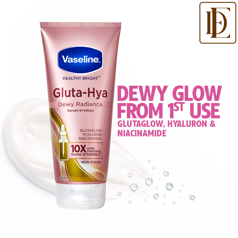 Vaseline Gluta-Hya Dewy Radiance Lotion Bright, Glowing Skin Glutathione Infused Moisturizer
