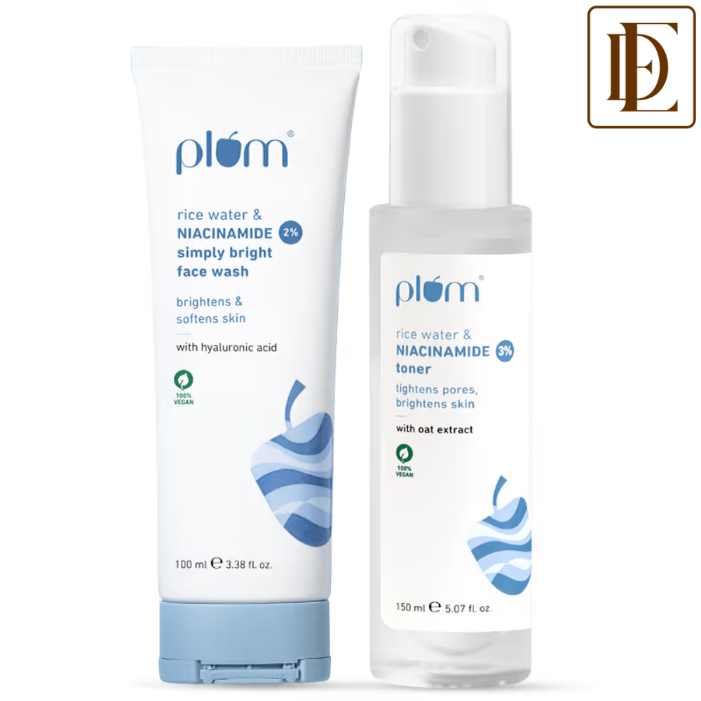 Plum Bestselling Niacinamide Facewash And Toner Combo Tightens Pore, Brightens Skin, Fades Blemishes