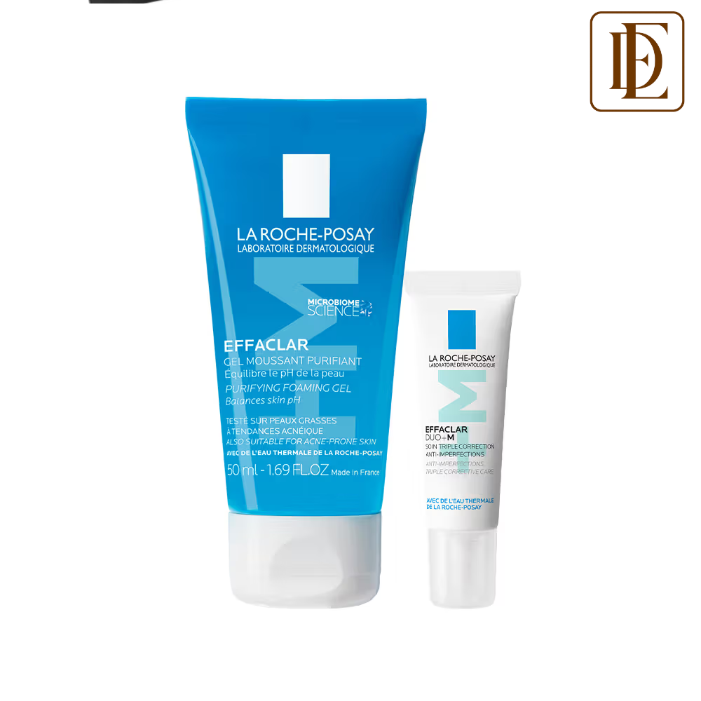 La Roche-Posay 2-Step Skin Routine for Acne: Effaclar Purifying Gel + Effaclar Duo M