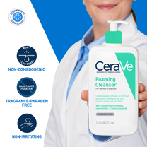 CeraVe Foaming Cleanser Face Wash For Oily Skin with Hyaluronic Acid, Ceramides & Niacinamide