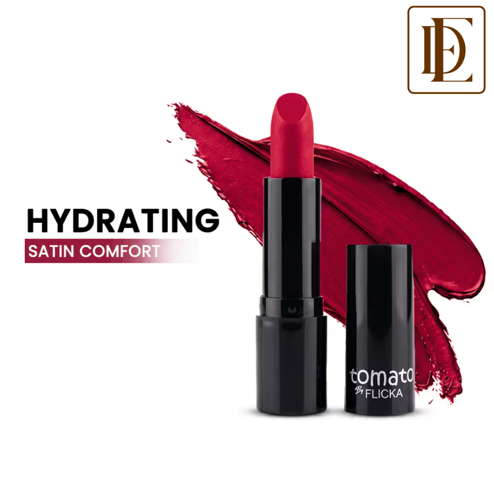 Flicka Tomato Bullet Lipstick Long Lasting Lightweight Intense Pigment Rich Matte Finish