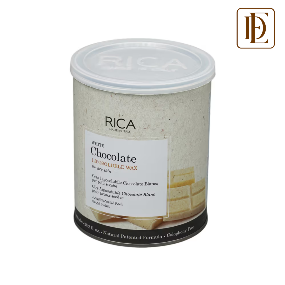 Rica White Chocolate Liposoluble Wax For Dry Skin With Glyceryl Rosinate & Natural Beeswax