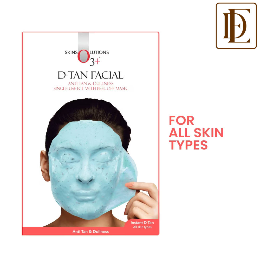 O3+ D-TAN Facial Kit with Peel Off Mask for Tan Removal & Pigmentation | Suitable for All Skin Types