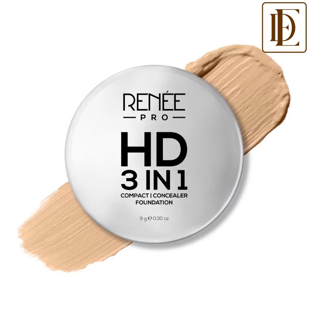 RENEE PRO HD 3-In-1 Matte Compact With SPF 20 Works As Foundation, Compact & Concealer