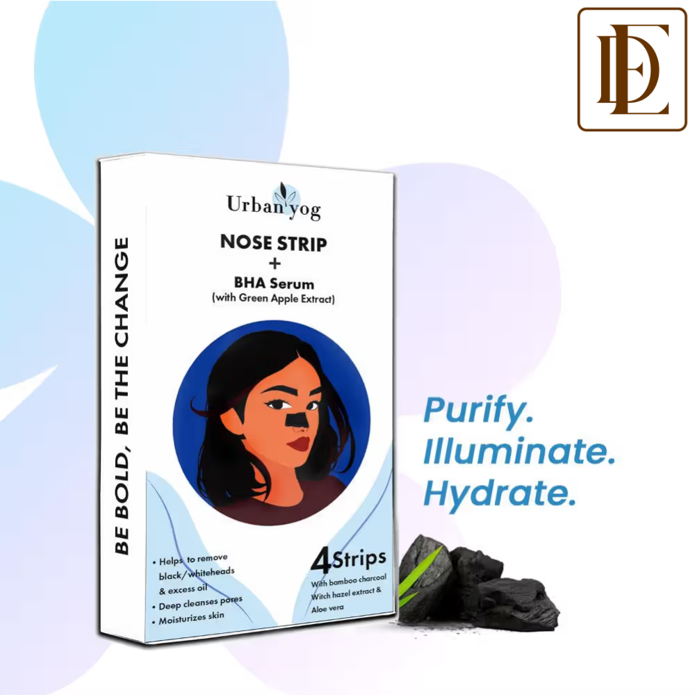 UrbanYog Nose Strip + BHA Serum Black & Whitehead Remover Nose Strips