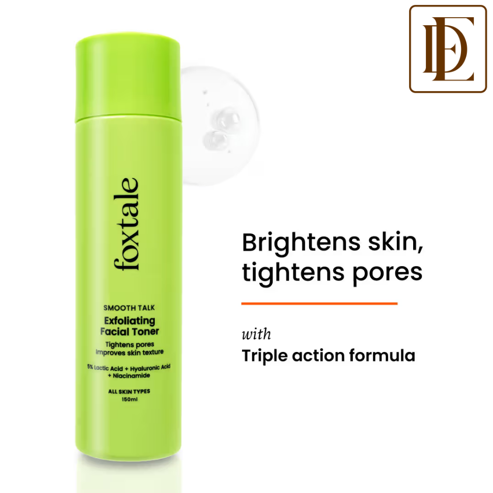 Foxtale Exfoliating Toner with 5% Latic Acid & Niacinamide for Brighter Skin & Tighter Pores