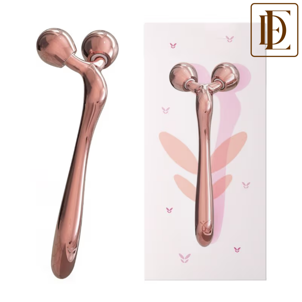 Caresmith Bloom All Metal Face Roller Cooling Zinc Alloy Sculting Rollers with Solid Metal Handle
