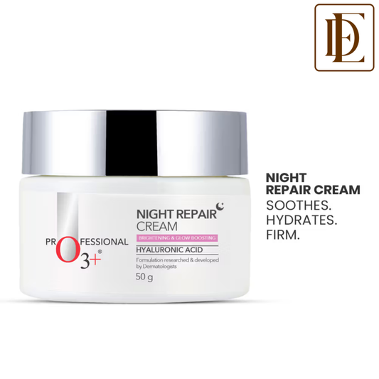 O3+ Night Repair Cream - Moisturiser For Brightening & Glow Boosting | Fades Finelines & Wrinkles