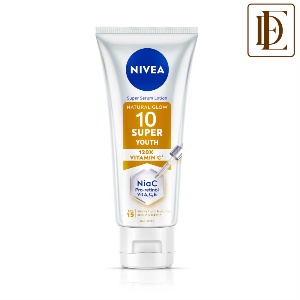 NIVEA Super 10 Youth Serum Body Lotion With Retinol, Niacinamide, 120X Vitamin C & SPF15