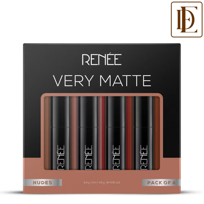 RENEE Very Matte Lipstick Combo of 4 Intense Colour, Easy Glide, Perfect For Gifting