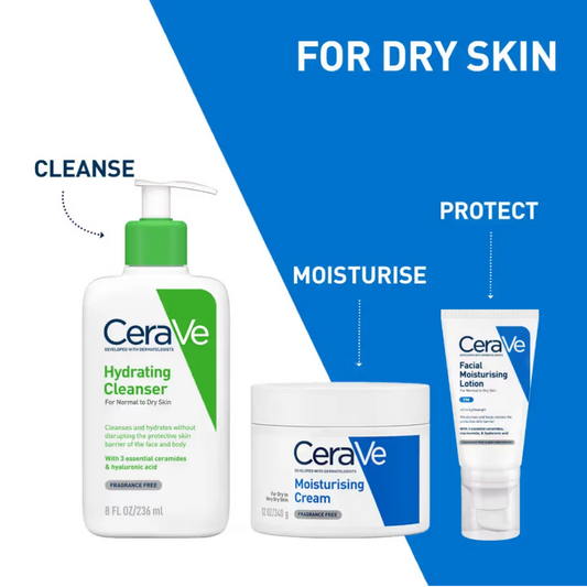 CeraVe Facewash & Moisturizer Combo with Ceramides - Daily Skincare Routine for Normal To Dry Skin