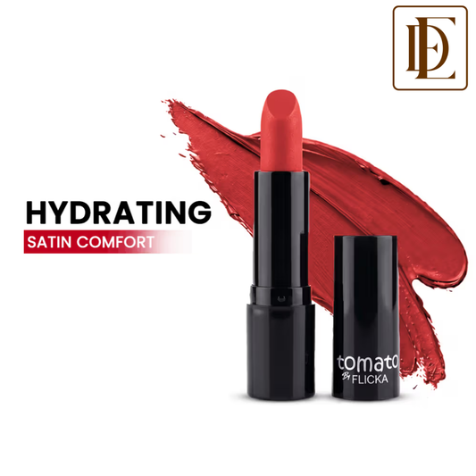 Flicka Tomato Bullet Lipstick Long Lasting Lightweight Intense Pigment Rich Matte Finish