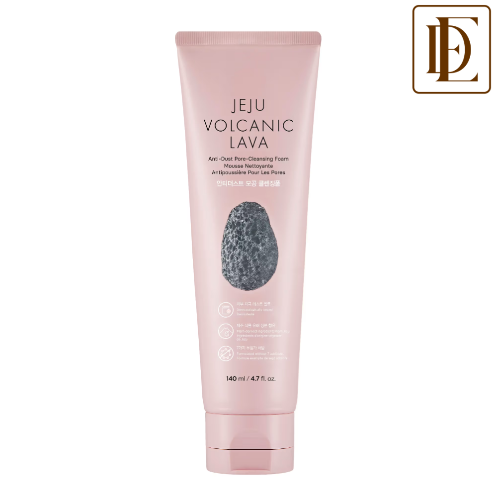 The Face Shop Jeju Volcanic Lava Anti Dust Pore Cleansing Foam, Face Wash For Deep Skin Cleansing
