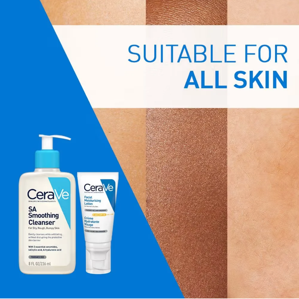 CeraVe Salicylic acid Face Wash & AM lotion with SPF 50, Exfoliation & Sun protection - Pack of 2