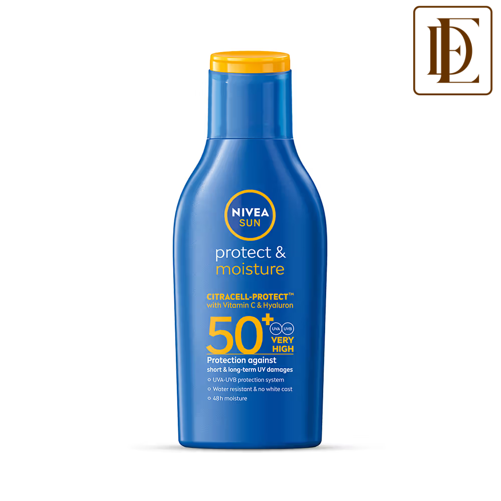 NIVEA SPF 50+ PA+++ Protect & Moisture Sunscreen-No White Cast, With Vitamin C & Hyaluron