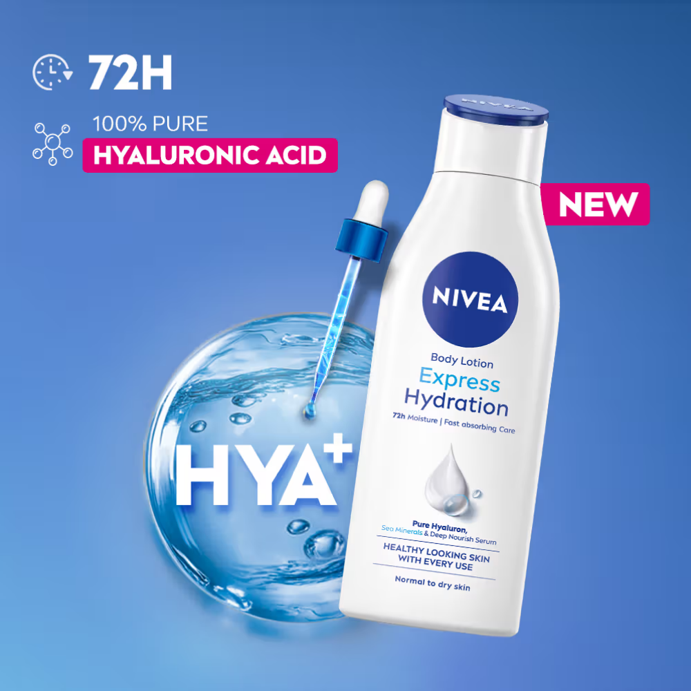 NIVEA Express Hydration BODY LOTION with Sea Minerals - 5 in 1 COMPLETE CARE for 48H Moisturization