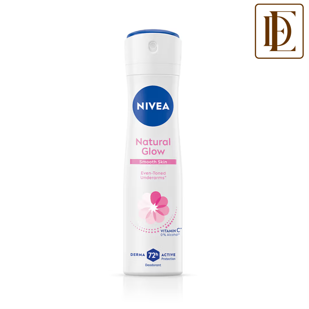 NIVEA Natural Glow Smooth Skin Deo - Mulethi Extracts & 0% Alcohol - For Even Tone Underarms & 72H Odour Protection