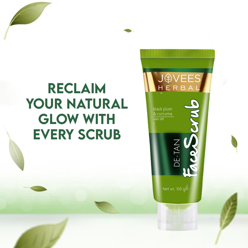 Jovees De-Tan Face Scrub (Black Plum & Curcuma) With Spf