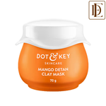 Dot & Key Mango Detan Clay Mask, With Alpha-Arbutin & Niacinamide, Clear Tan, Easy to Rinse Formula