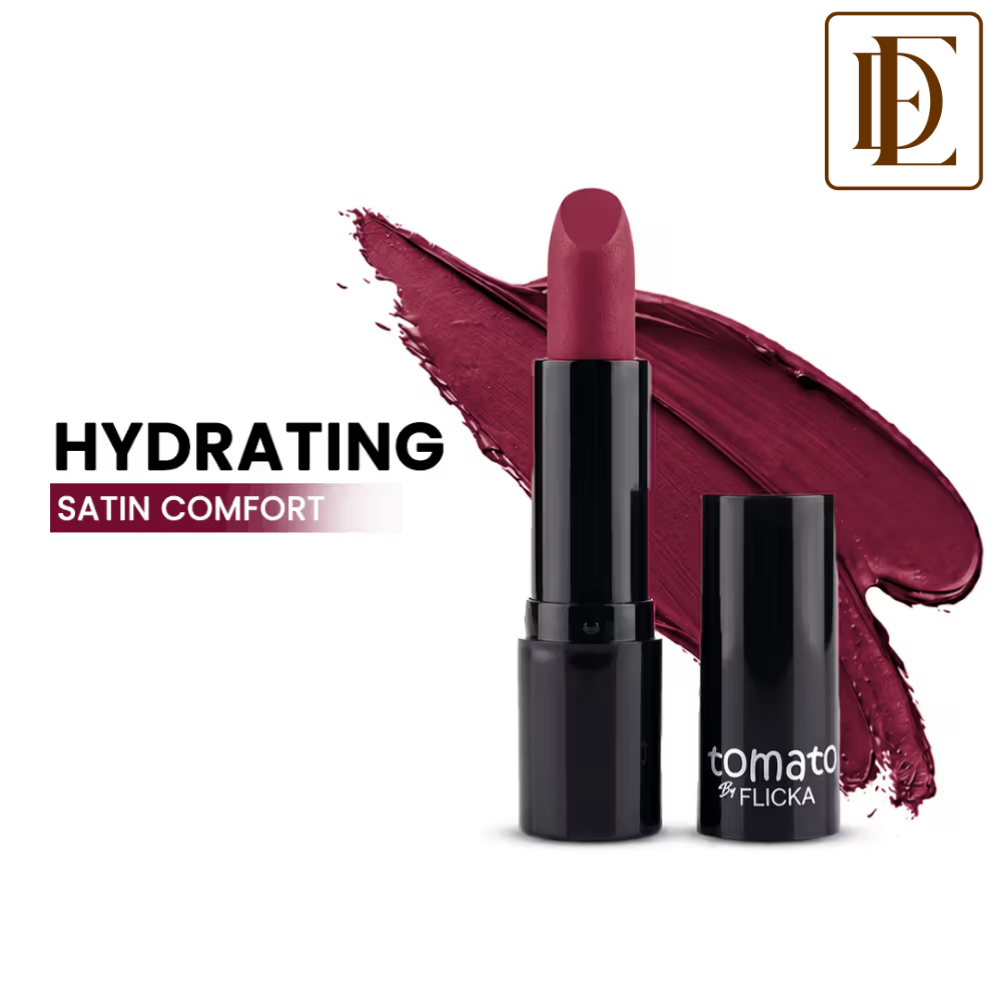 Flicka Tomato Bullet Lipstick Long Lasting Lightweight Intense Pigment Rich Matte Finish
