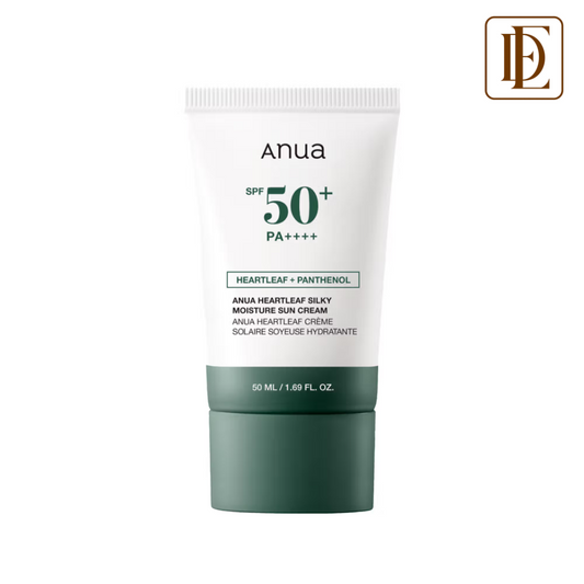 Anua Heartleaf Silky Moisture Sun Cream SPF 50+ PA++++ Hydrating Sunscreen, No White Cast