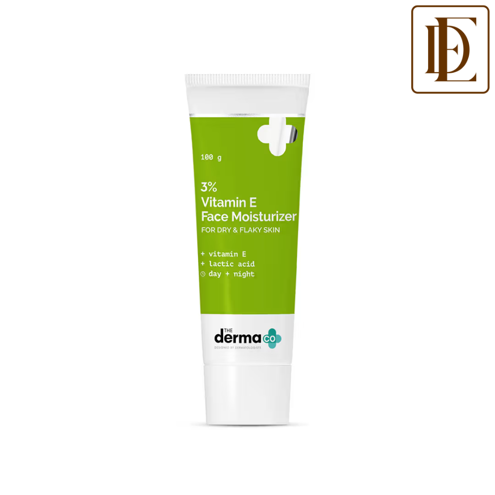 The Derma Co 3% Vitamin E Face Moisturizer With Vitamin E & Lactic Acid For Dry & Flaky Skin Day+Night