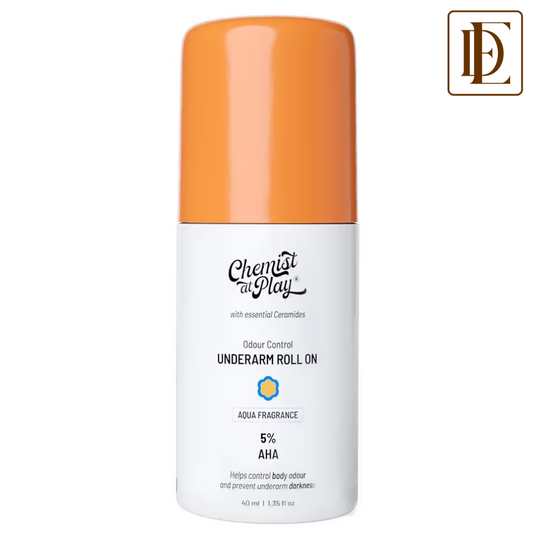 Chemist at Play 5% AHA Underarm Roll On, Lactic Acid Deodrants for Men & Women - Aqua Fragrance