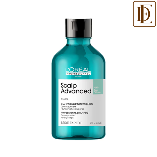 L’Oréal Professionnel Scalp Advanced Anti-Oiliness Shampoo for Oily Scalp, Less scalp sebum, 3% AHA