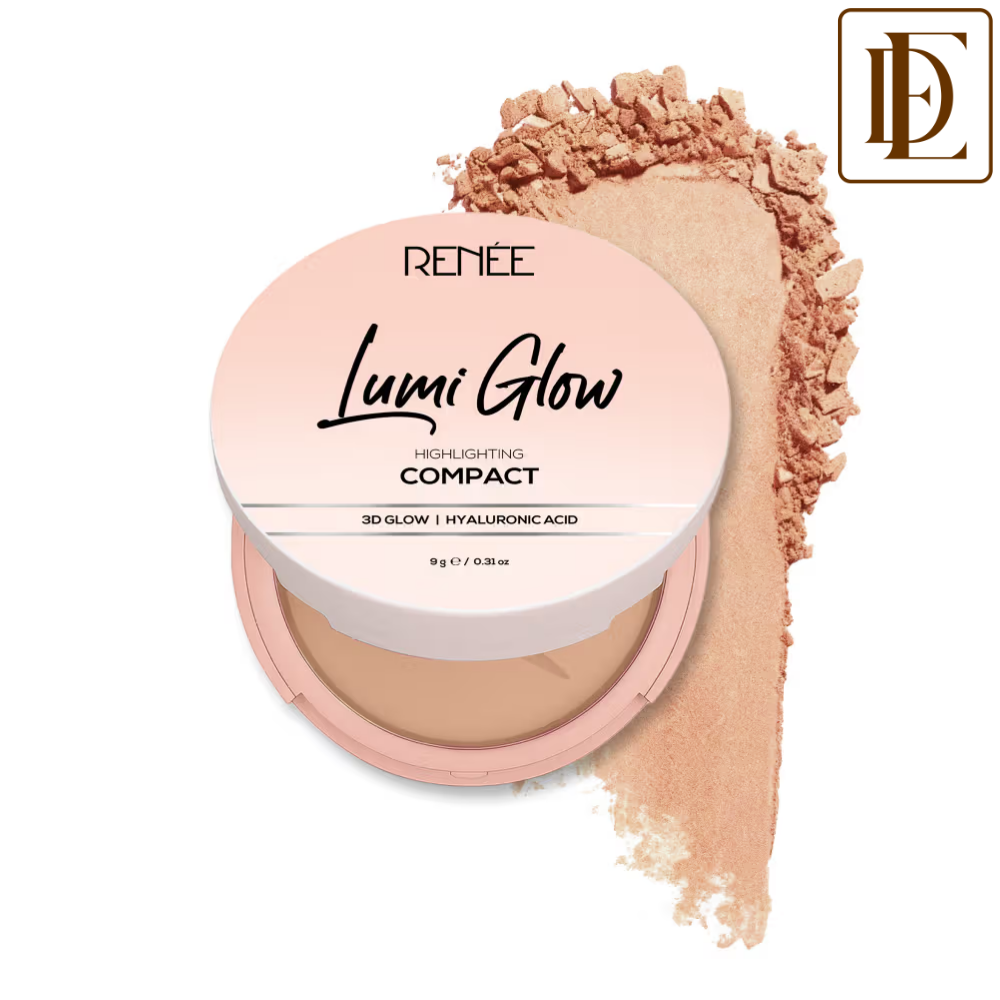 RENEE Lumi Glow Highlighting Compact, Buildable Coverage with 3D Glow & Dewy Finish