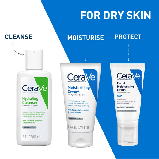 CeraVe Facewash & Moisturizing Lotion Combo with Ceramides- Skincare Routine for Normal to Oily Skin
