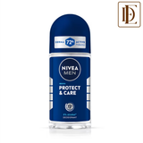 NIVEA MEN Deodorant Roll On, Protect & Care, No Skin Irritation & 48h Freshness
