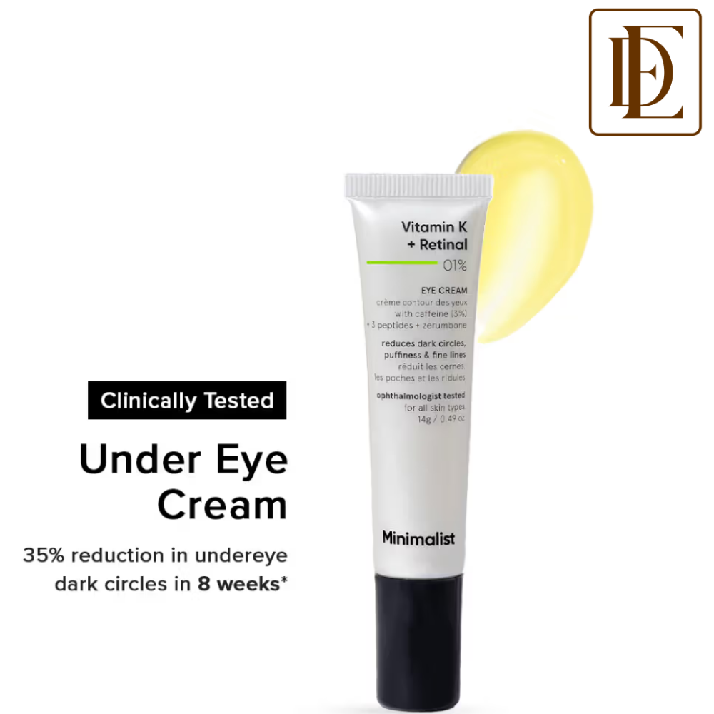 Minimalist Vitamin K + Retinal 01% Under Eye Cream With Caffeine 03% For Dark Circle & Puffiness