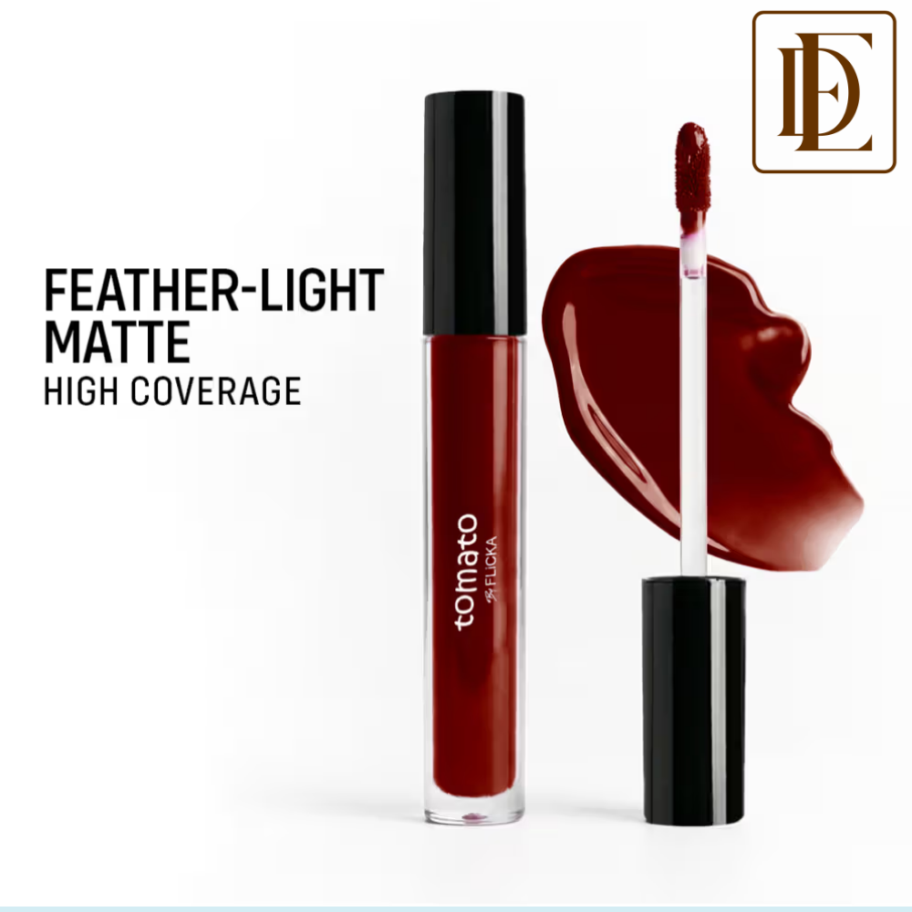 Flicka Tomato Liquid Lipstick Rich Matte Long Lasting Intense Pigment Smudgeproof