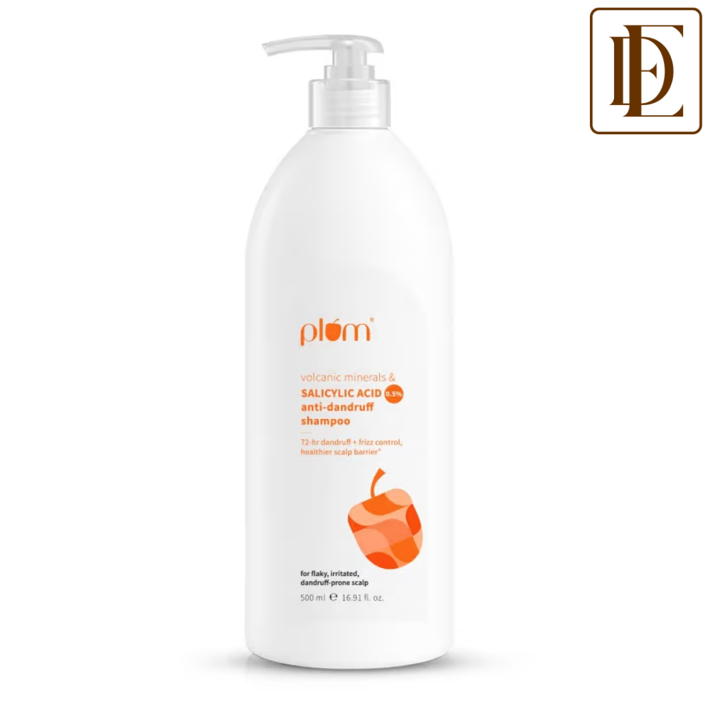 Plum Anti-Dandruff Shampoo with Volcanic Minerals 0.5% Salicylic Acid, 72hr Dandruff & Frizz Control