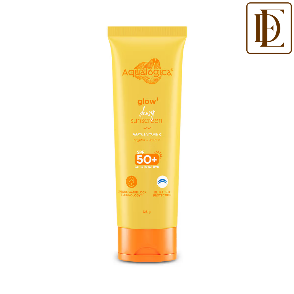 Aqualogica Glow+ Dewy Lightweigh Sunscreen Gel SPF 50+ PA++++ with Papaya & Vitamin C
