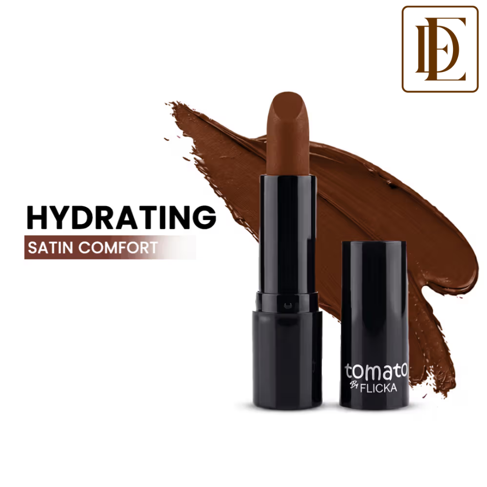 Flicka Tomato Bullet Lipstick Long Lasting Lightweight Intense Pigment Rich Matte Finish