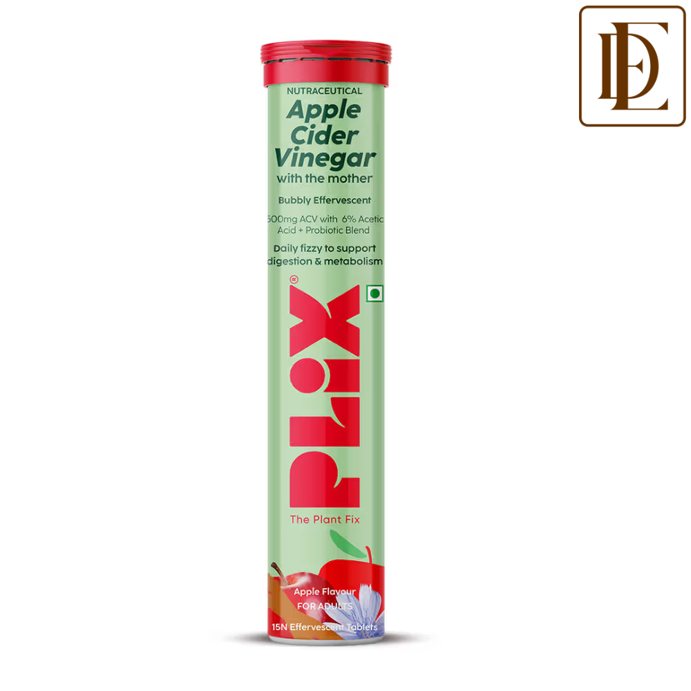 Plix Probiotics+ ACV Apple Cider Vinegar Effervescent Tablets - Digestive Support & Manage Weight