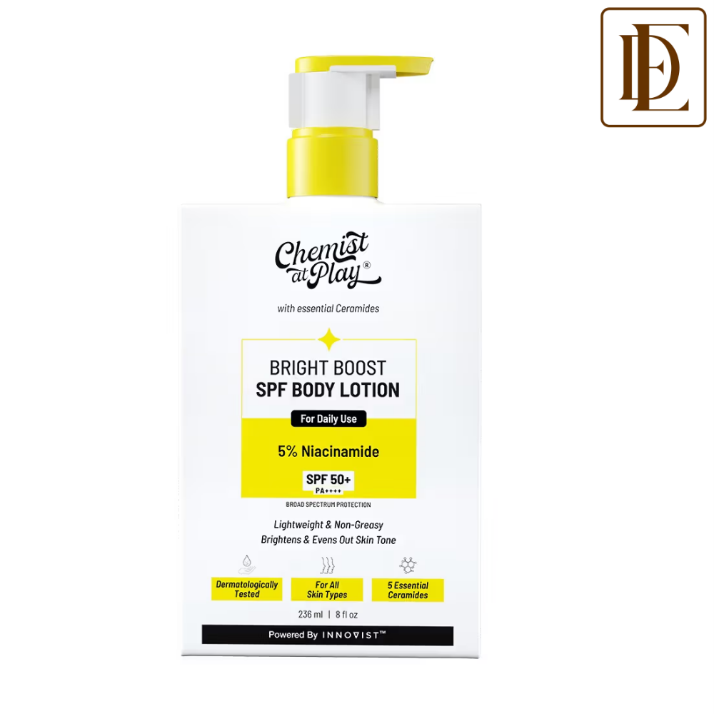 Chemist at Play Bright Boost SPF Body Lotion, SPF 50+ PA++++, Lightweight, 24 hours Moisturization