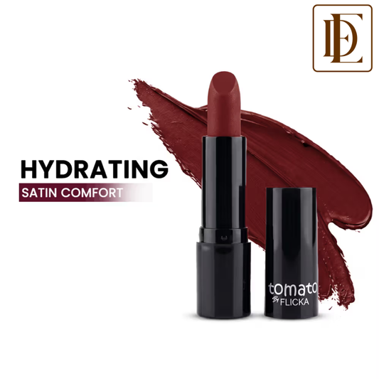 Flicka Tomato Bullet Lipstick Long Lasting Lightweight Intense Pigment Rich Matte Finish